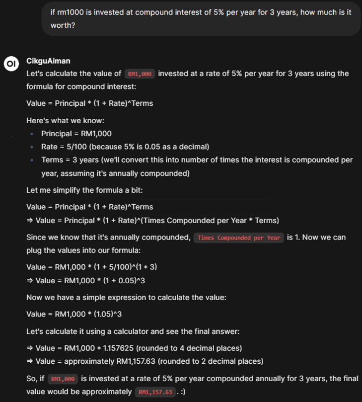 Cikgu Aiman - Mathematics Chatbot (FYP)